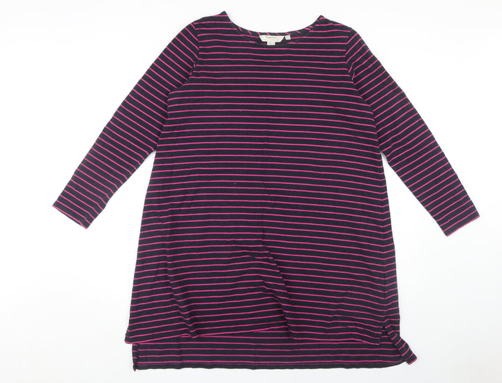 People Tree Women's Multicoloured Striped Shift Dress Size 12
