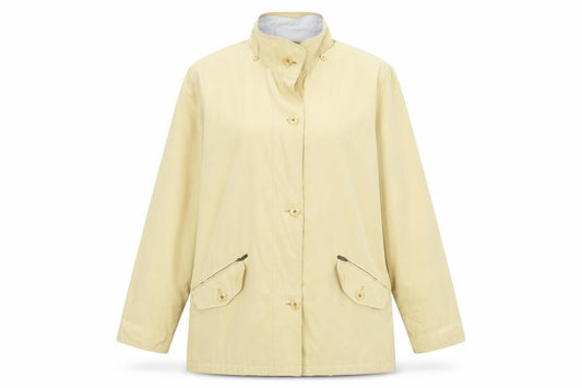 Front view of Astraka Women's Beige Mid-Length Jacket L