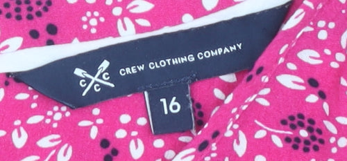 Crew Clothing Women's Pink Floral Blouse Size 16