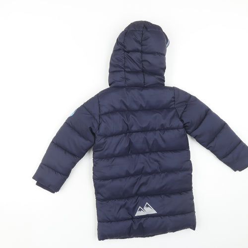 Lily & Dan Boys Blue Hooded Puffer Jacket 3-4 Years