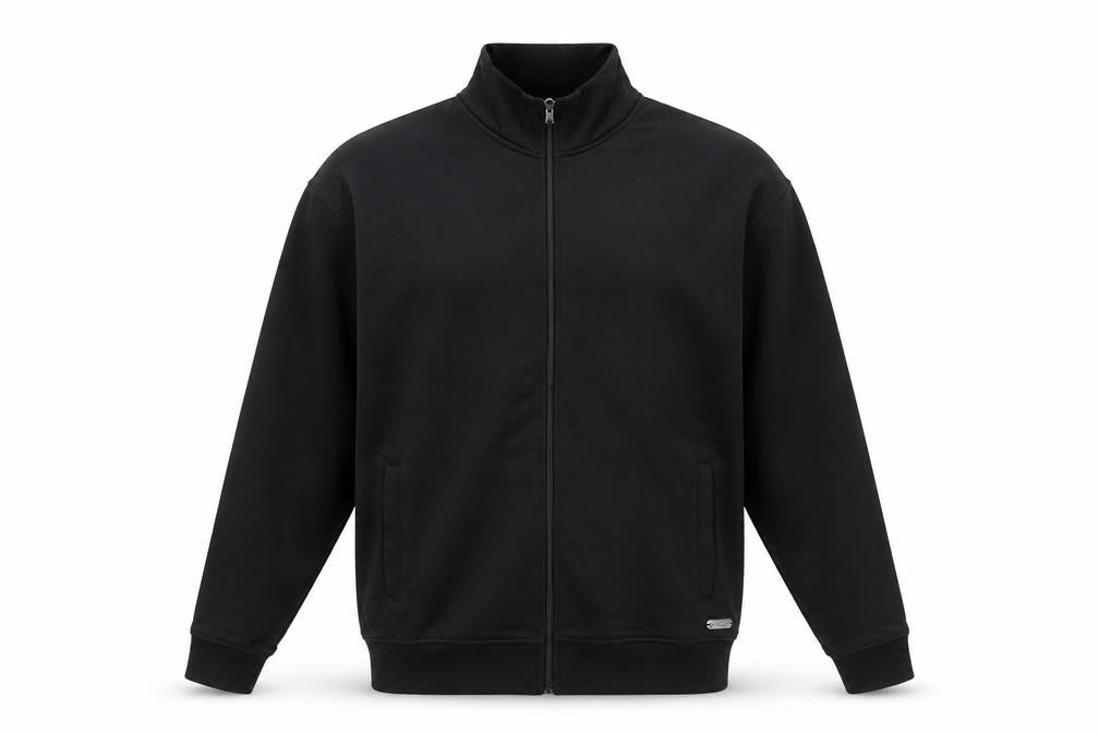 Front view of Trussardi Men's Black XL Full Zip Hoodie