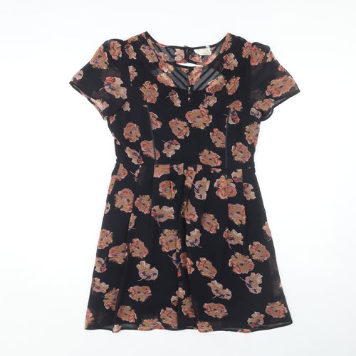 Pins and Needles Women's Black Floral Dress M