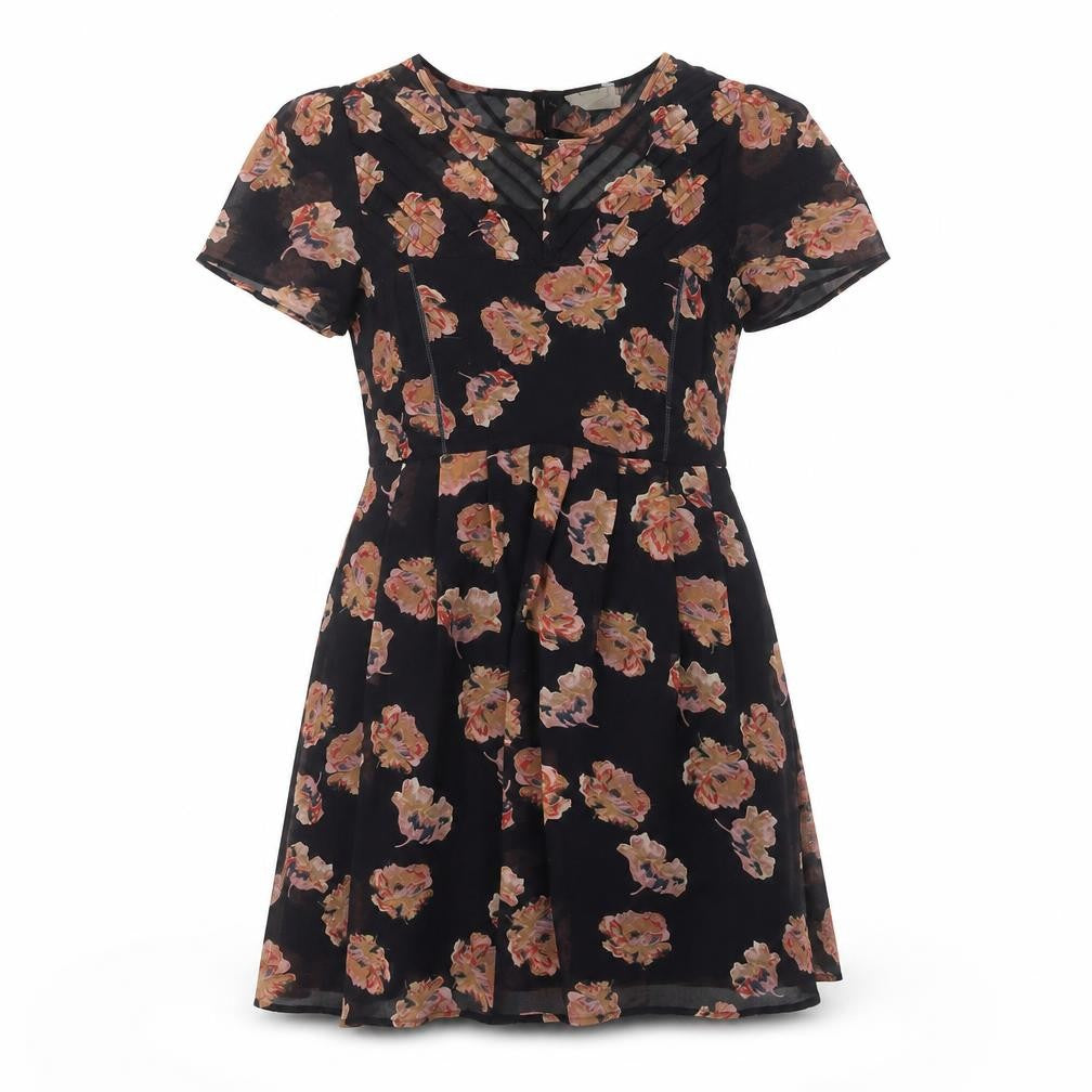 Pins and Needles Women's Black Floral Dress M