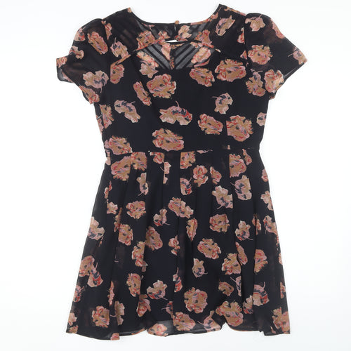 Pins and Needles Women's Black Floral Dress M