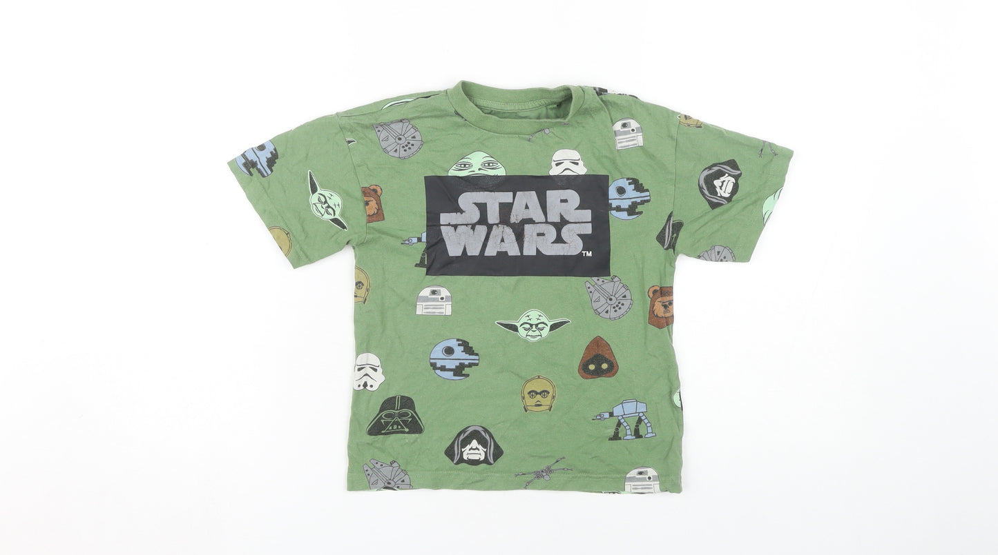 Next Boys Star Wars Green T-Shirt 5 Years Graphic Print