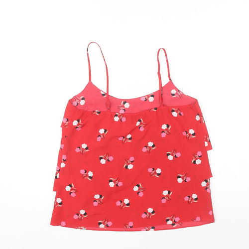 Oasis Women Red Floral Camisole Tank Top Size 10
