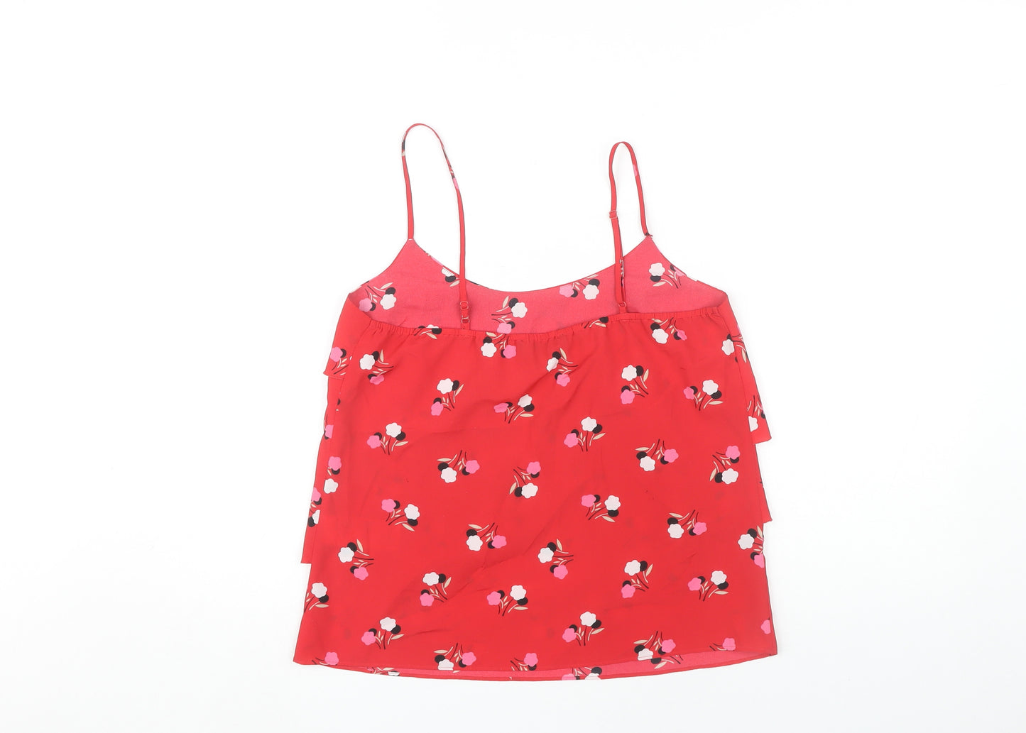 Oasis Women Red Floral Camisole Tank Top Size 10
