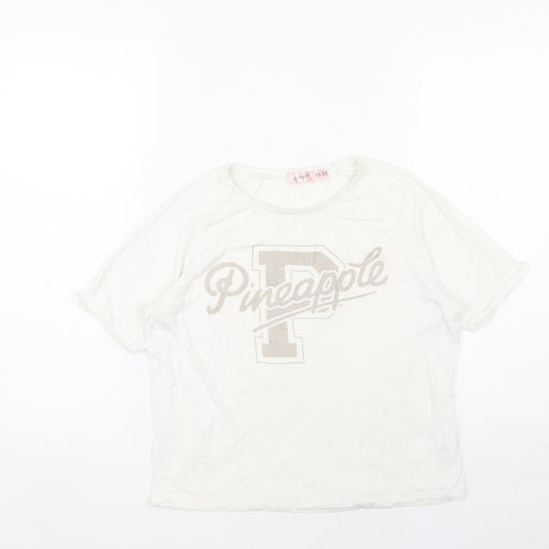 Pineapple Girls White T-Shirt 11-12 Years Basic Logo