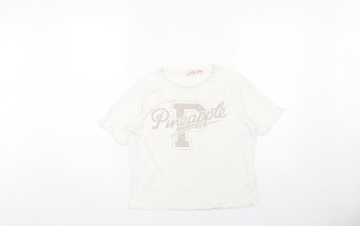 Pineapple Girls White T-Shirt 11-12 Years Basic Logo