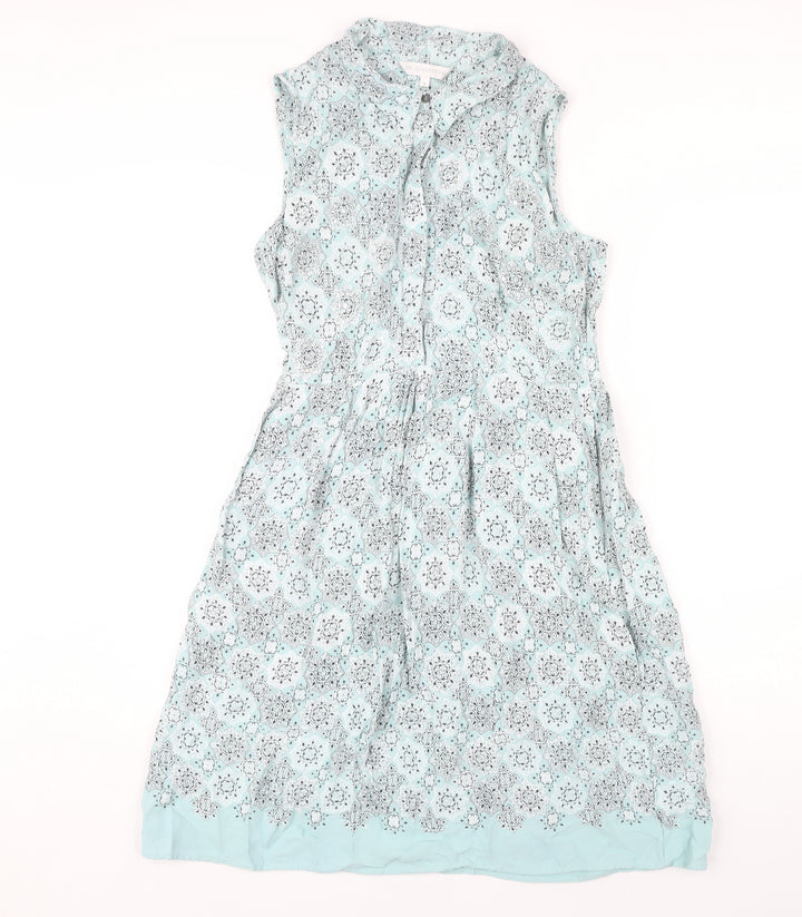 RJR John Rocha Women's Blue A-Line Collared Dress