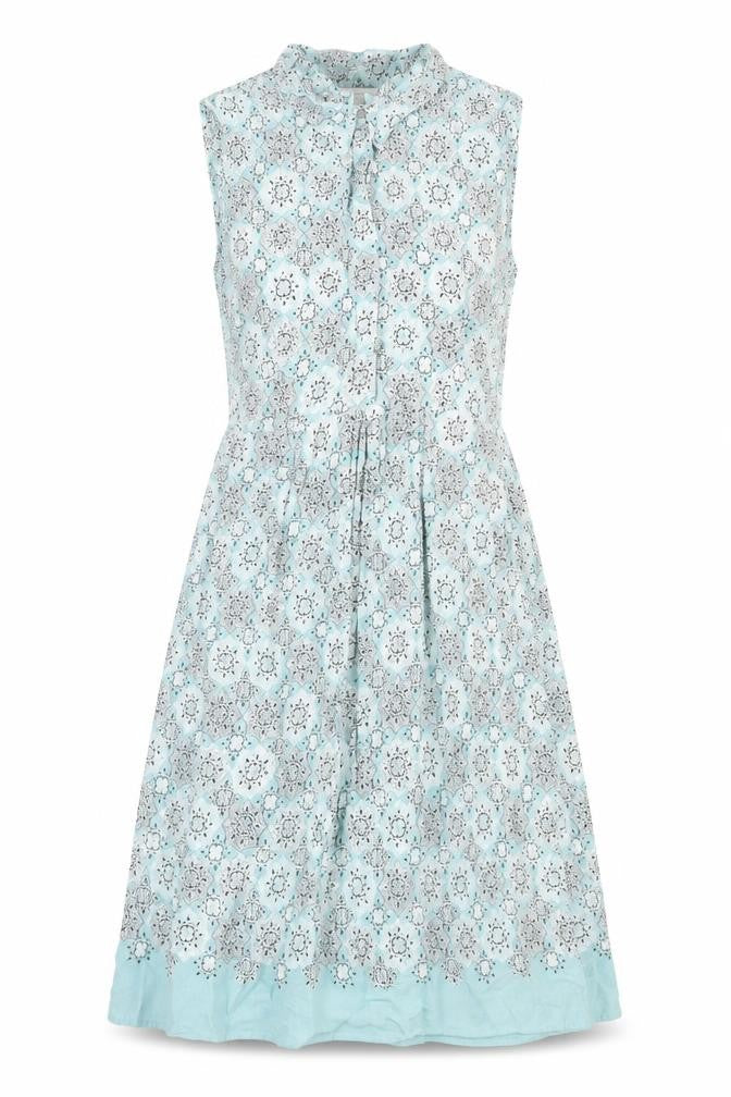 Front view of RJR.John Rocha Women's Blue A-Line Collared Dress