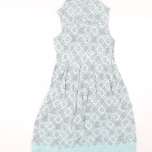 RJR John Rocha Women's Blue A-Line Collared Dress