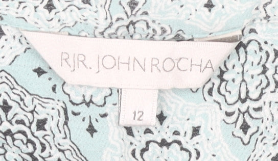 RJR John Rocha Women's Blue A-Line Collared Dress