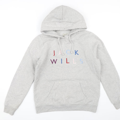 Jack Wills Women's Grey Hoodie UK 12 - Casual Style