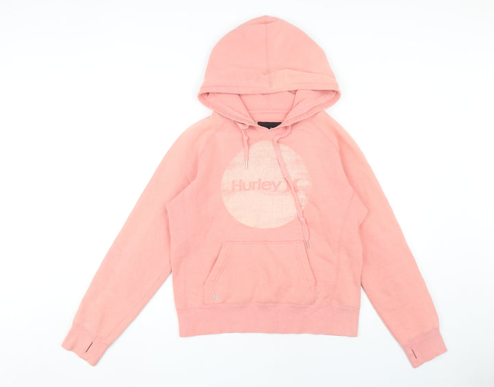 Hurley Women's Pink Hoodie Size M with Logo Accent
