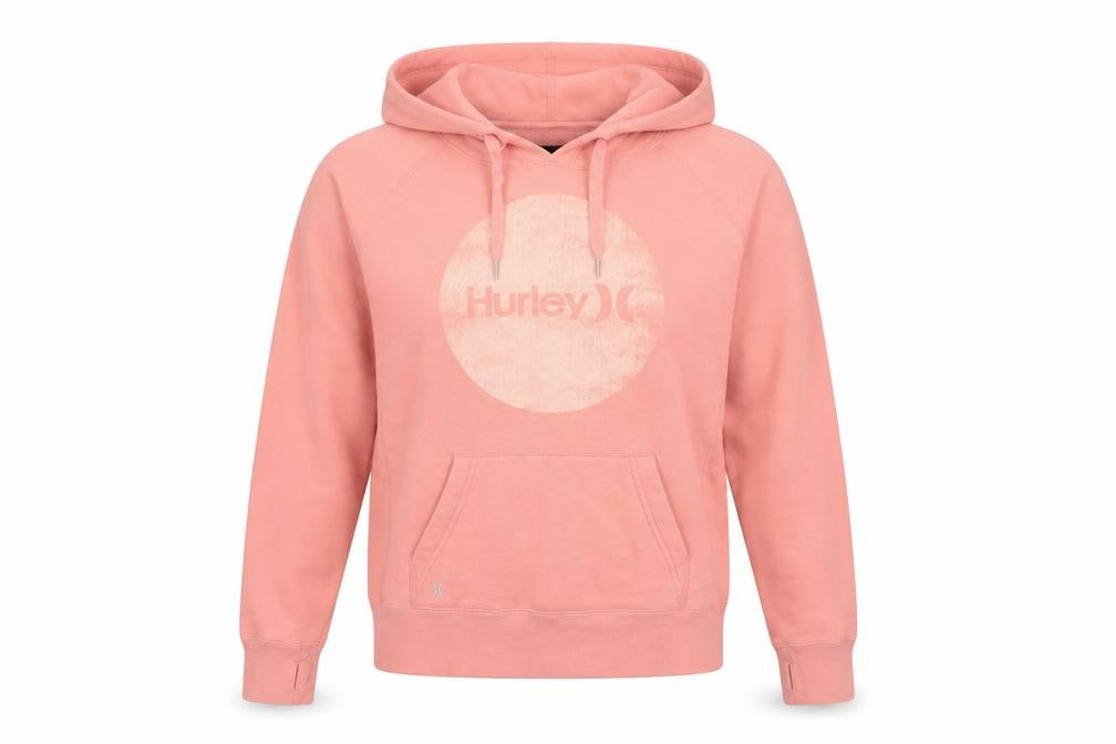 Hurley Women's Pink Hoodie Size M with Logo Accent
