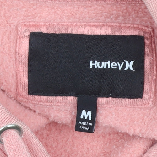 Hurley Women's Pink Hoodie Size M with Logo Accent