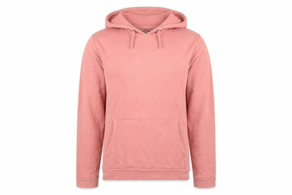 Front view of ASOS Men’s Pink Pullover Hoodie, size S