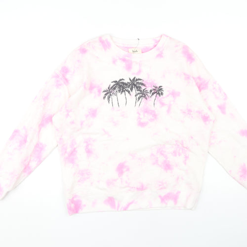 Hush Women's Pink Tie Dye Palm Sweatshirt, Size S