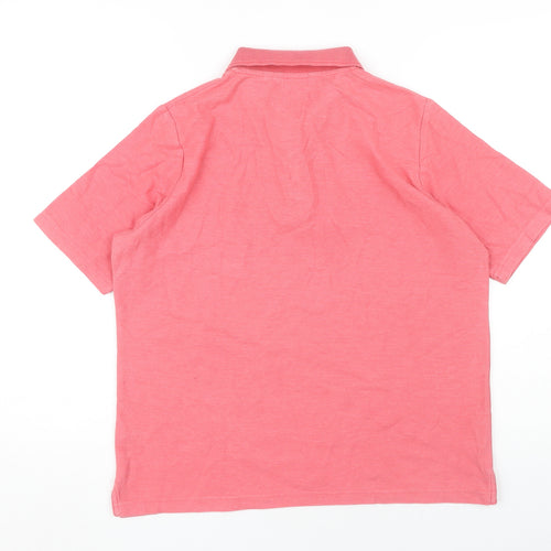 ISLE Pink Polo Shirt Unisex Adults L Short Sleeve Casual