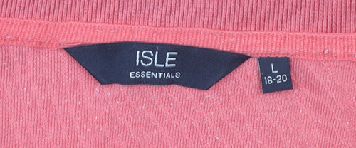 ISLE Pink Polo Shirt Unisex Adults L Short Sleeve Casual