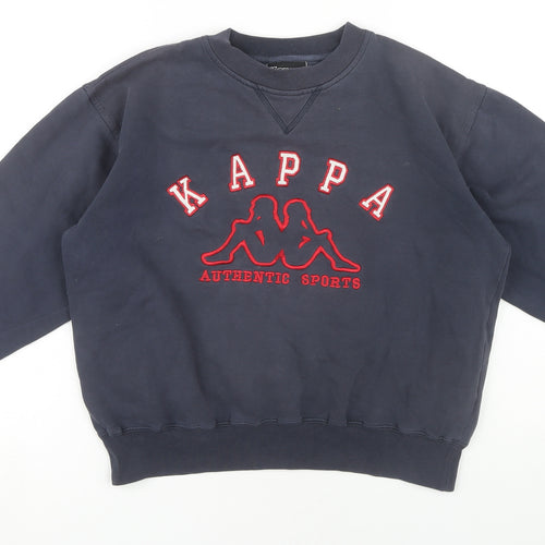 Kappa Boys Blue Logo Crew Neck Pullover Sweatshirt 164