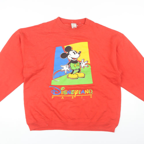 Disney Unisex Red Crew Neck Sweatshirt S