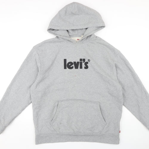 Levi's Men's Grey Pullover Hoodie, L, Comfortable Iconic Style