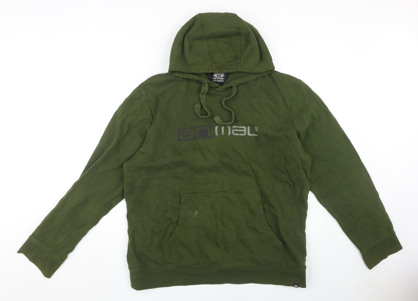 Animal Men's Green Pullover Hoodie, Size L