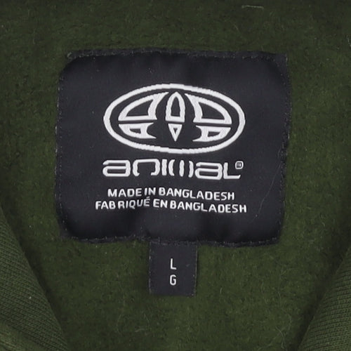 Animal Men's Green Pullover Hoodie, Size L