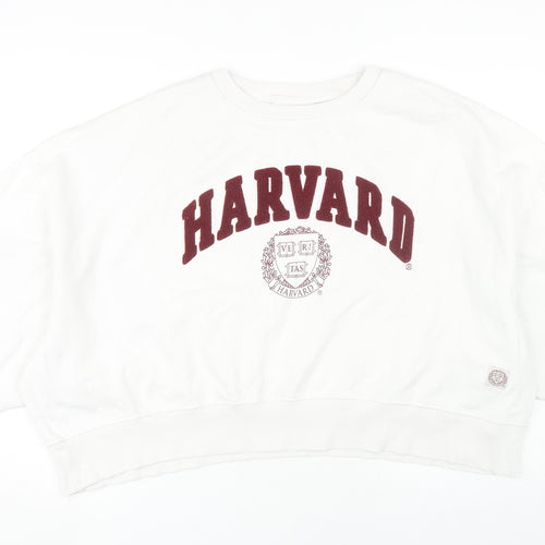 Harvard Women's White 2XL Pullover Sweatshirt