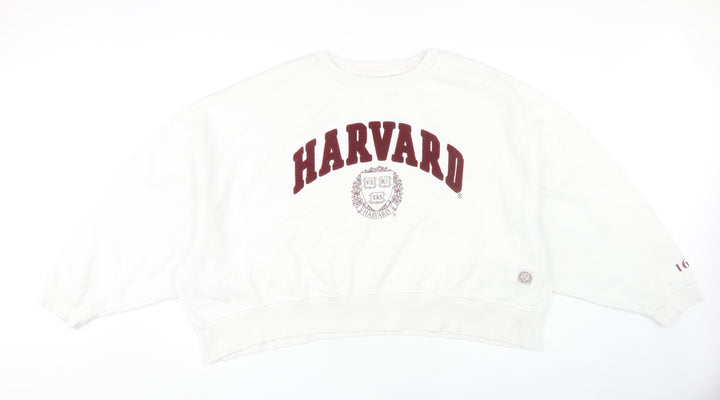 Harvard Women's White 2XL Pullover Sweatshirt
