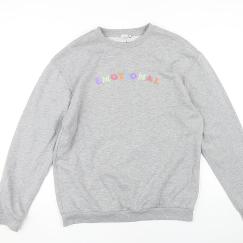 Skinnydip Women's Grey Pullover Sweatshirt L