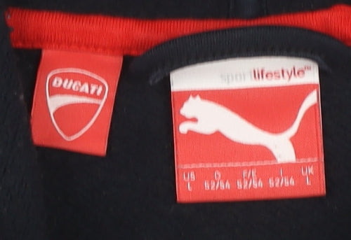 Ducati Men's Black Full Zip Hoodie, Size L