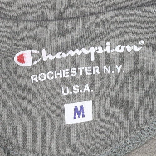 Champion Men's Green Logo 1/4 Zip Sweatshirt M