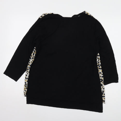 Bonmarché Women's Black Animal Print Tunic Blouse Size 12