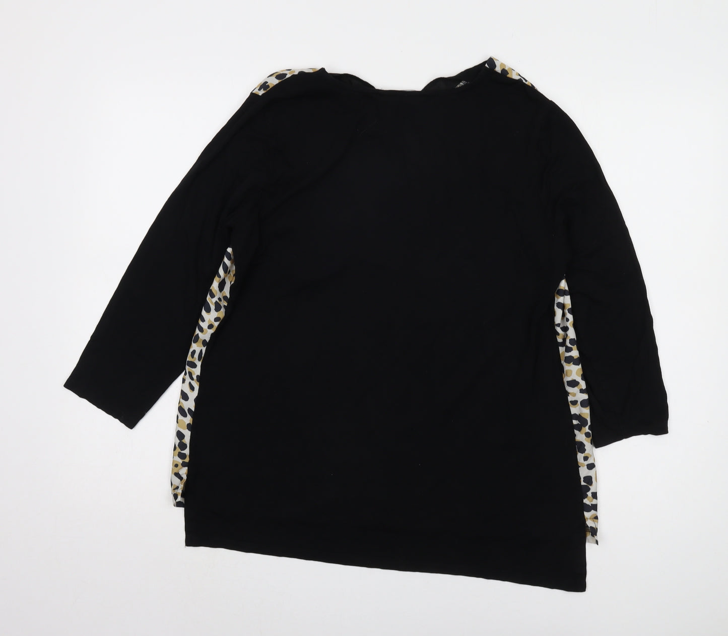 Bonmarché Women's Black Animal Print Tunic Blouse Size 12