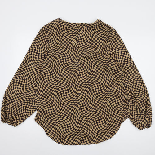 Marks and Spencer Women’s Brown Check Blouse Size 12