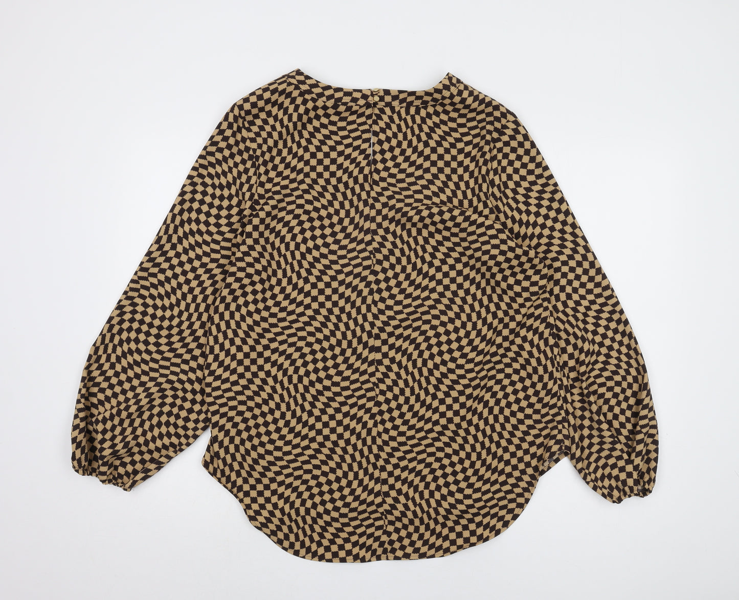 Marks and Spencer Women’s Brown Check Blouse Size 12