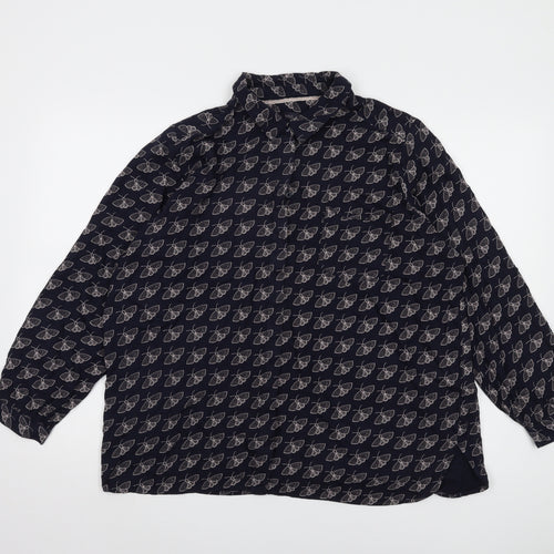 Marks and Spencer Women's Blue Animal Print Blouse, Size 18