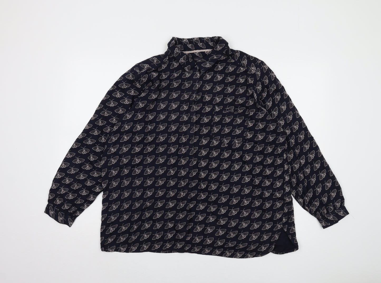 Marks and Spencer Women's Blue Animal Print Blouse, Size 18