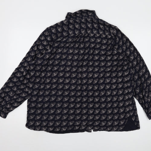 Marks and Spencer Women's Blue Animal Print Blouse, Size 18