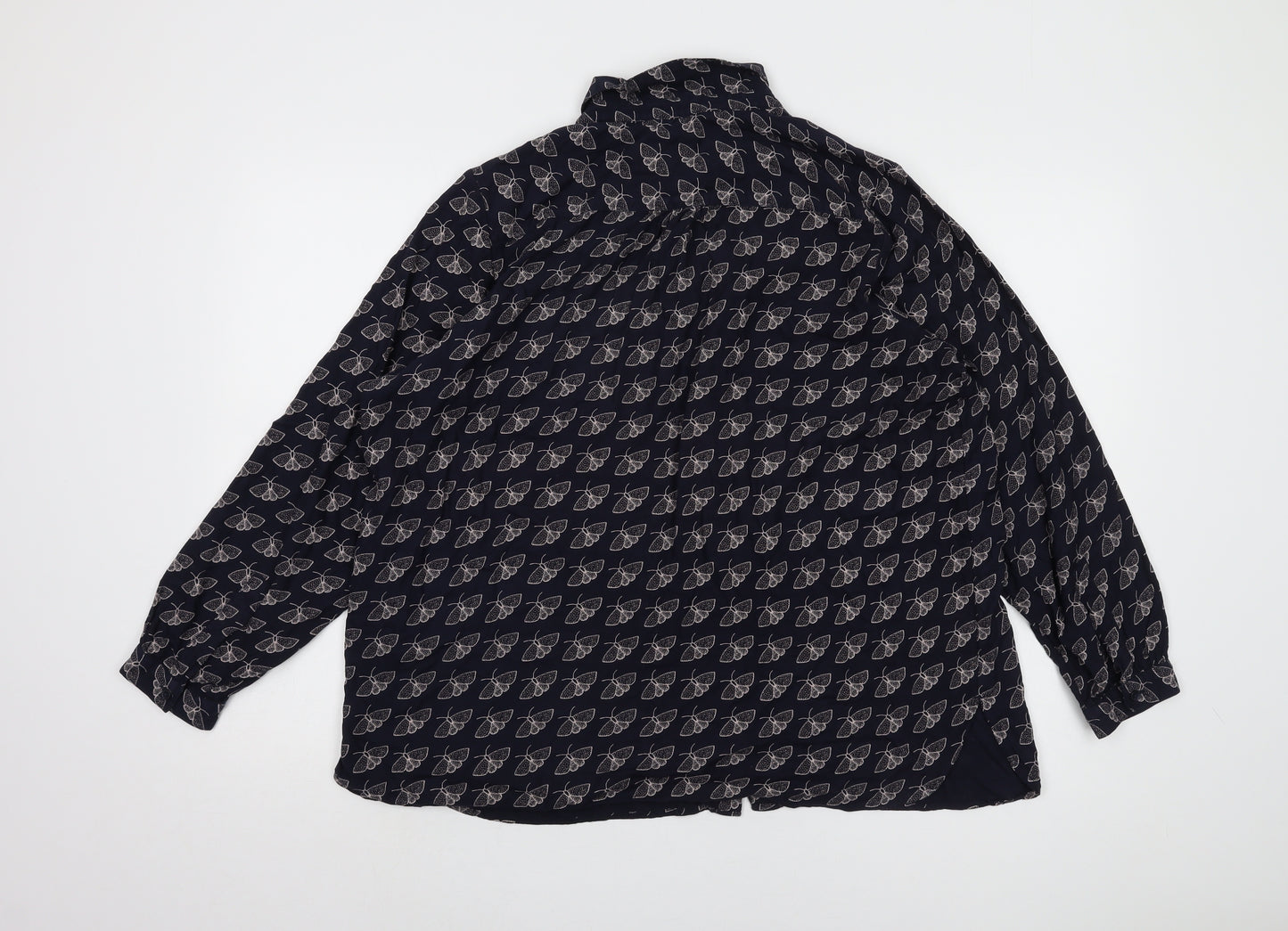 Marks and Spencer Women's Blue Animal Print Blouse, Size 18