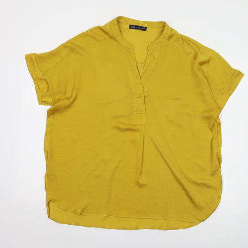 Marks and Spencer Women's Yellow Short Sleeve Blouse