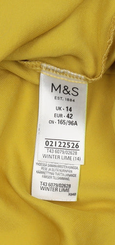Marks and Spencer Women's Yellow Short Sleeve Blouse