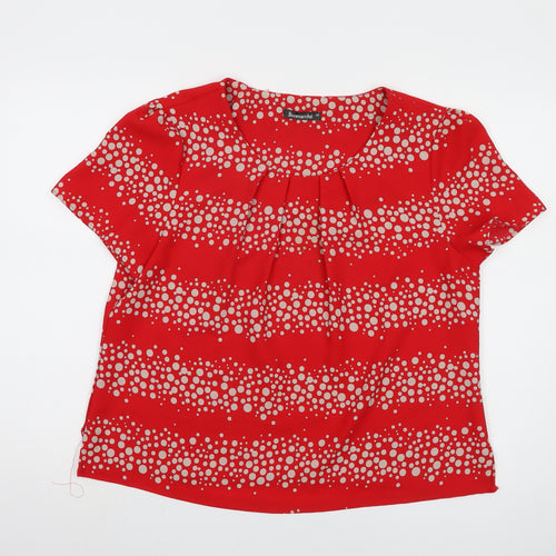 Bonmarché Women's Red Polka Dot Blouse, Size 18