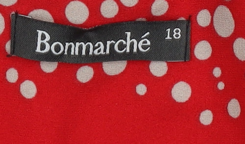 Bonmarché Women's Red Polka Dot Blouse, Size 18