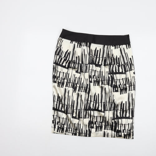 Marks and Spencer Women's Black Ivory Pencil Skirt Size 12