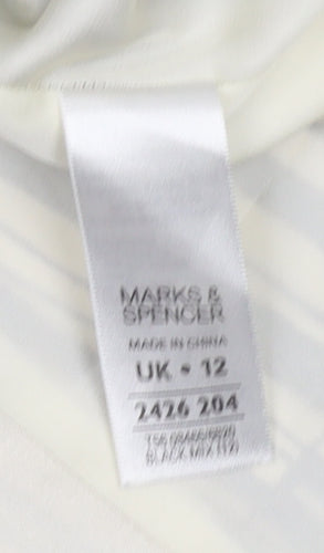 Marks and Spencer Women's Black Ivory Pencil Skirt Size 12