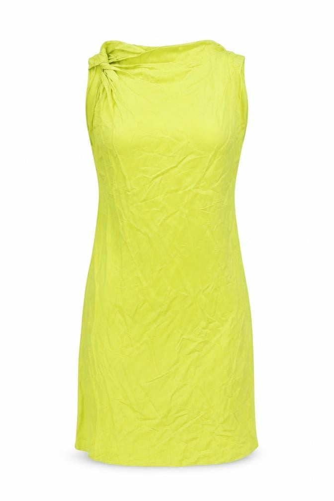 Front view of Zara Women Green Woven Dress, size S